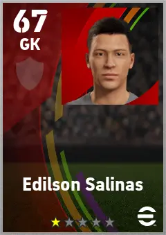 Edilson Salinas eFootball 2026 player card — 67 OVR GK