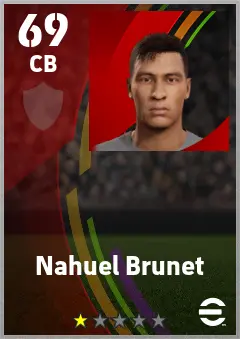 Nahuel Brunet eFootball 2026 player card — 69 OVR CB