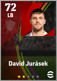 David Jurasek eFootball 2026 player card — 72 OVR LB
