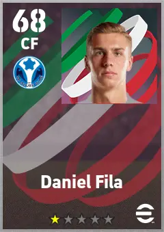 Daniel Fila eFootball 2026 player card — 68 OVR CF