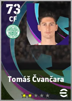 Tomas Cvancara eFootball 2026 player card — 73 OVR CF