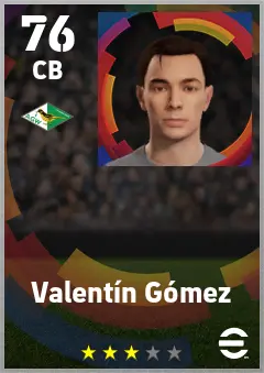 Valentin Gomez eFootball 2026 player card — 76 OVR CB