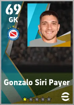 Gonzalo Siri Payer eFootball 2026 player card — 69 OVR GK