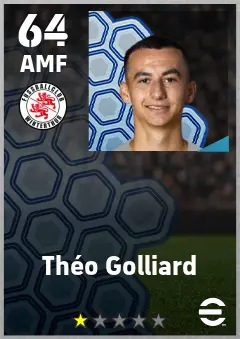 Theo Golliard eFootball 2026 player card — 64 OVR AMF