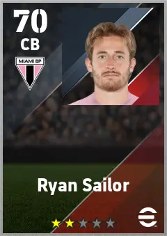 Ryan Sailor eFootball 2026 player card — 70 OVR CB