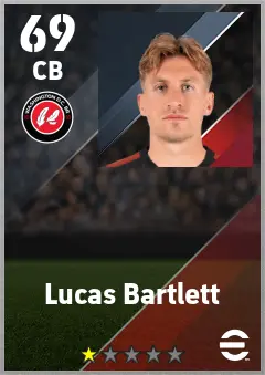 Lucas Bartlett eFootball 2026 player card — 69 OVR CB