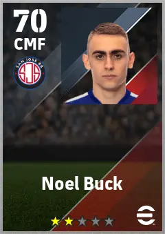 Noel Buck eFootball 2026 player card — 70 OVR CMF
