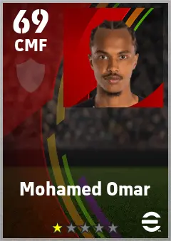 Mohamed Omar eFootball 2026 player card — 69 OVR CMF