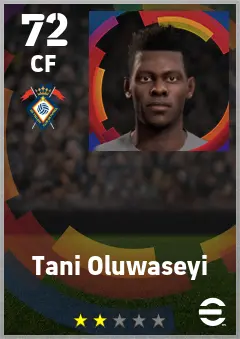 Tani Oluwaseyi eFootball 2026 player card — 72 OVR CF