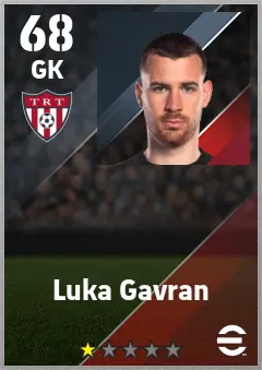 Luka Gavran eFootball 2026 player card — 68 OVR GK