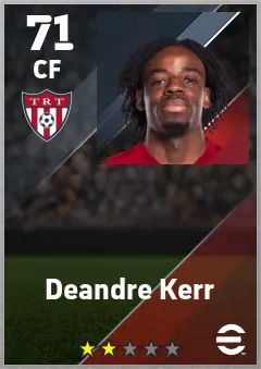 Deandre Kerr eFootball 2026 player card — 71 OVR CF