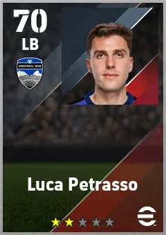 Luca Petrasso eFootball 2026 player card — 70 OVR LB