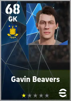 Gavin Beavers eFootball 2026 player card — 68 OVR GK