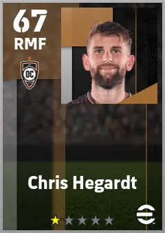 Chris Hegardt eFootball 2026 player card — 67 OVR RMF