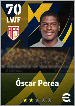 Oscar Perea eFootball 2026 player card — 70 OVR LWF