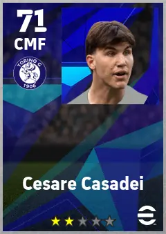 Cesare Casadei eFootball 2026 player card — 71 OVR CMF