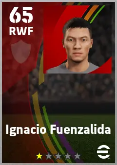 Ignacio Fuenzalida eFootball 2026 player card — 65 OVR RWF