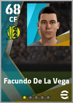 Facundo De La Vega eFootball 2026 player card — 68 OVR CF