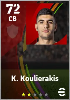 K. Koulierakis eFootball 2026 player card — 72 OVR CB