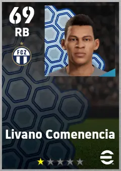 Livano Comenencia eFootball 2026 player card — 69 OVR RB