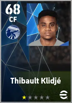 Thibault Klidje eFootball 2026 player card — 68 OVR CF