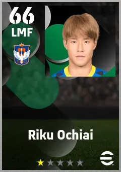 Riku Ochiai eFootball 2026 player card — 66 OVR LMF