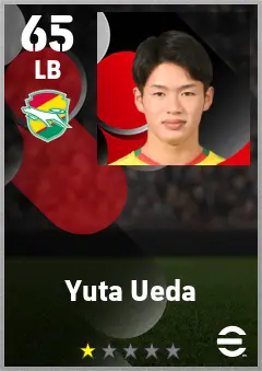 Yuta Ueda eFootball 2026 player card — 65 OVR LB