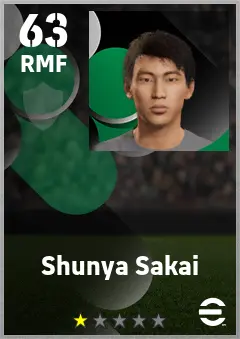 Shunya Sakai eFootball 2026 player card — 63 OVR RMF