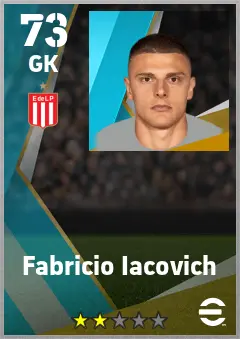 Fabricio Iacovich eFootball 2026 player card — 73 OVR GK
