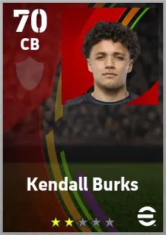Kendall Burks eFootball 2026 player card — 70 OVR CB