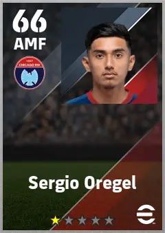 Sergio Oregel eFootball 2026 player card — 66 OVR AMF