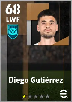 Diego Gutierrez eFootball 2026 player card — 68 OVR LWF