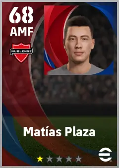 Matias Plaza eFootball 2026 player card — 68 OVR AMF
