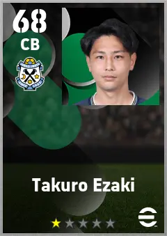 Takuro Ezaki eFootball 2026 player card — 68 OVR CB