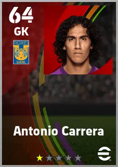 Antonio Carrera eFootball 2026 player card — 64 OVR GK