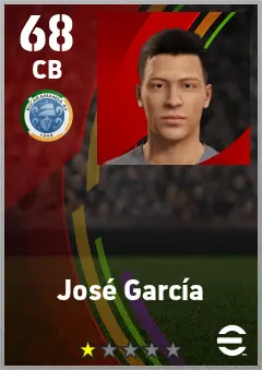 Jose Garcia eFootball 2026 player card — 68 OVR CB
