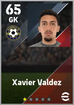 Xavier Valdez eFootball 2026 player card — 65 OVR GK
