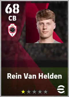 Rein Van Helden eFootball 2026 player card — 68 OVR CB