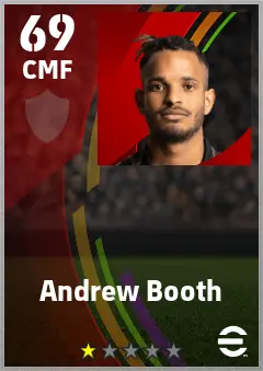 Andrew Booth eFootball 2026 player card — 69 OVR CMF