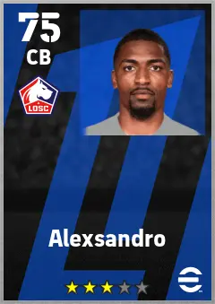 Alexsandro eFootball 2026 player card — 75 OVR CB
