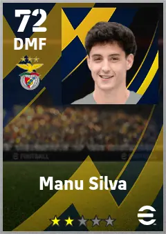 Manu Silva eFootball 2026 player card — 72 OVR DMF