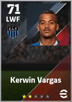Kerwin Vargas eFootball 2026 player card — 71 OVR LWF