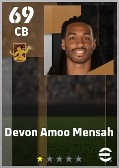 Devon Amoo Mensah eFootball 2026 player card — 69 OVR CB
