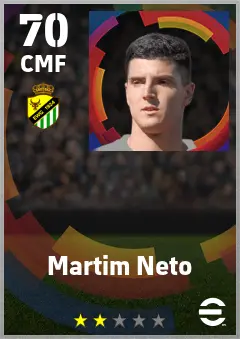 Martim Neto eFootball 2026 player card — 70 OVR CMF