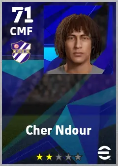 Cher Ndour eFootball 2026 player card — 71 OVR CMF