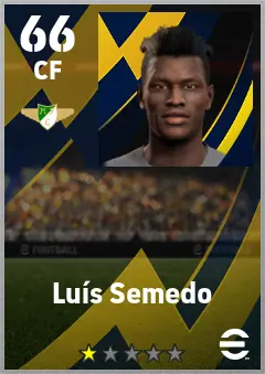 Luis Semedo eFootball 2026 player card — 66 OVR CF