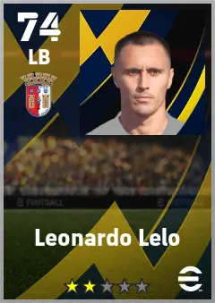 Leonardo Lelo eFootball 2026 player card — 74 OVR LB