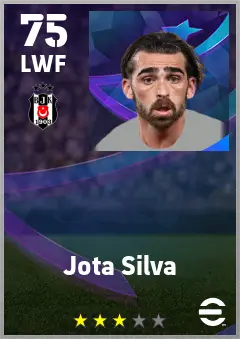 Jota Silva eFootball 2026 player card — 75 OVR LWF