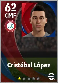 Cristobal Lopez eFootball 2026 player card — 62 OVR CMF