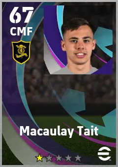 Macaulay Tait eFootball 2026 player card — 67 OVR CMF